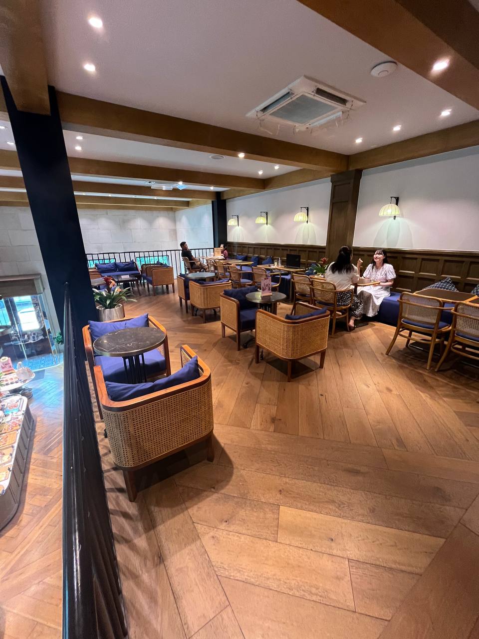 Upstairs seating area